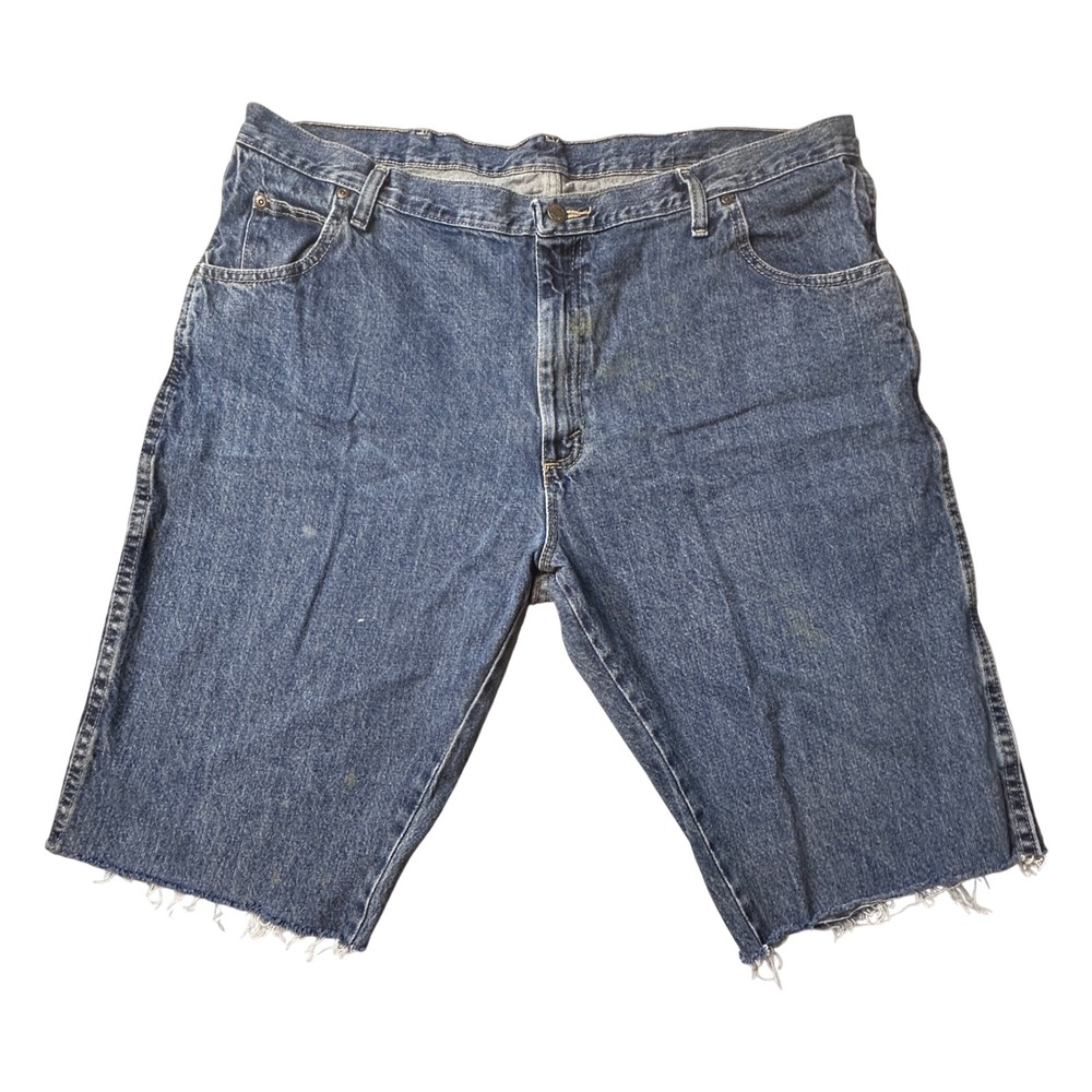 Wrangler Shorts Mens 42 Blue Rugged Wear Denim Cut Off 1031000MT Jorts Y2K
